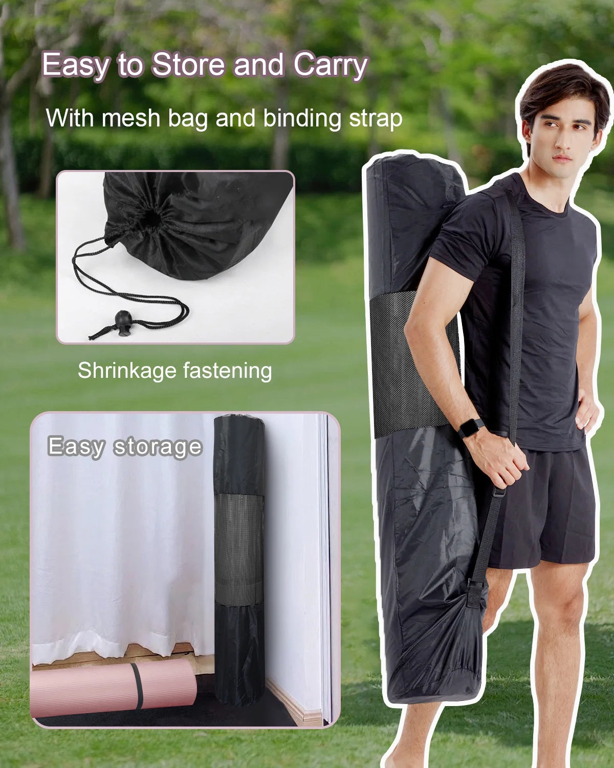 Large Yoga Mat for Home Gym Workout 10Mm Thick Black 78 X 51 Inch