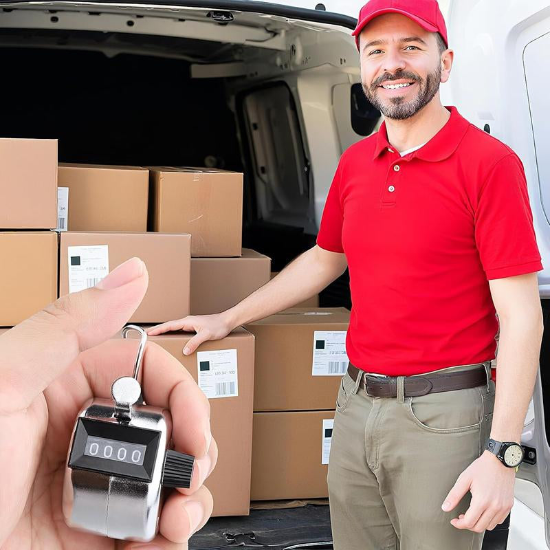 2 Pack Hand Tally Clicker Counter 4 Digit Metal Mechanical Hand Counter with Lanyard for People Counting, Lap , Knitting, Pitch, Golf, Coaching, Umpire, Events